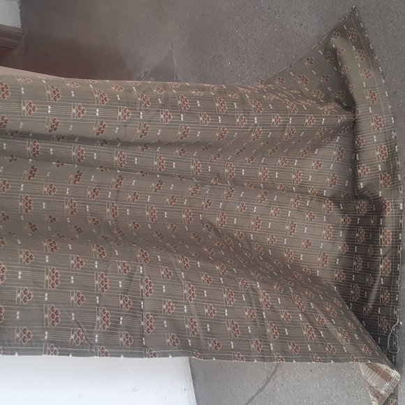 CUSTOM Mid-Century Statement Drapery Curtain Panels Green Gold 86" Long - Picture 12 of 12